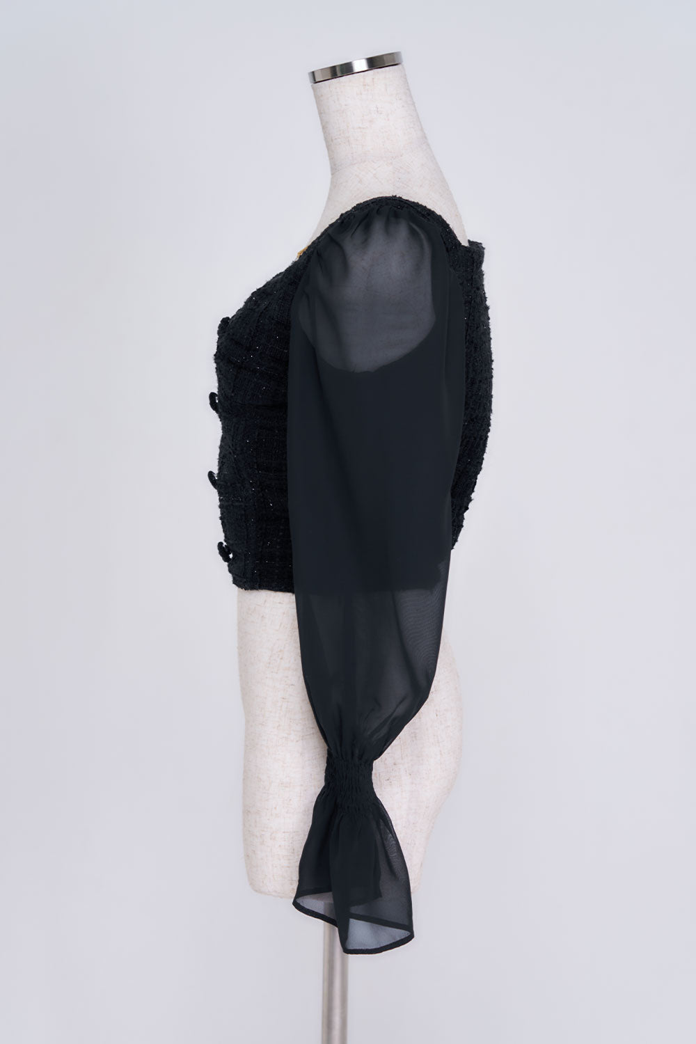 ツイードチェーントップス