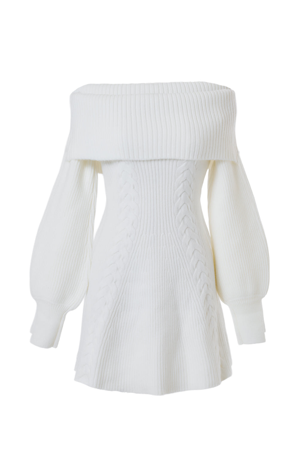 ケーブルニットミニワンピース