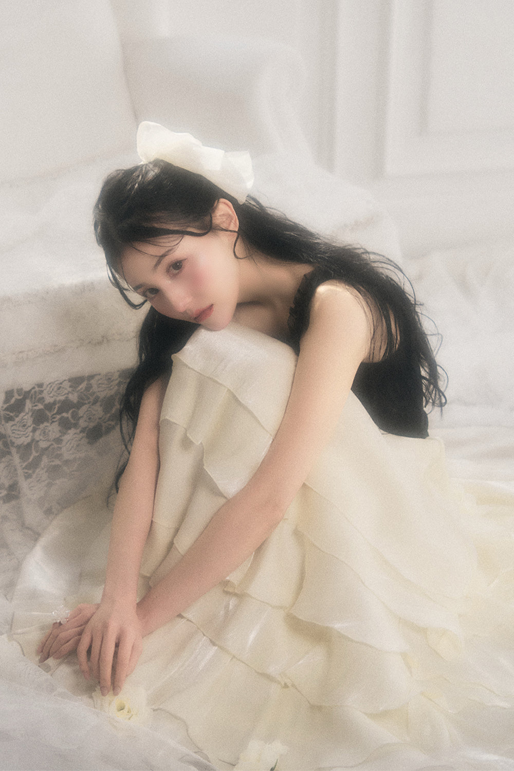 ボリュームシフォンキャミワンピース