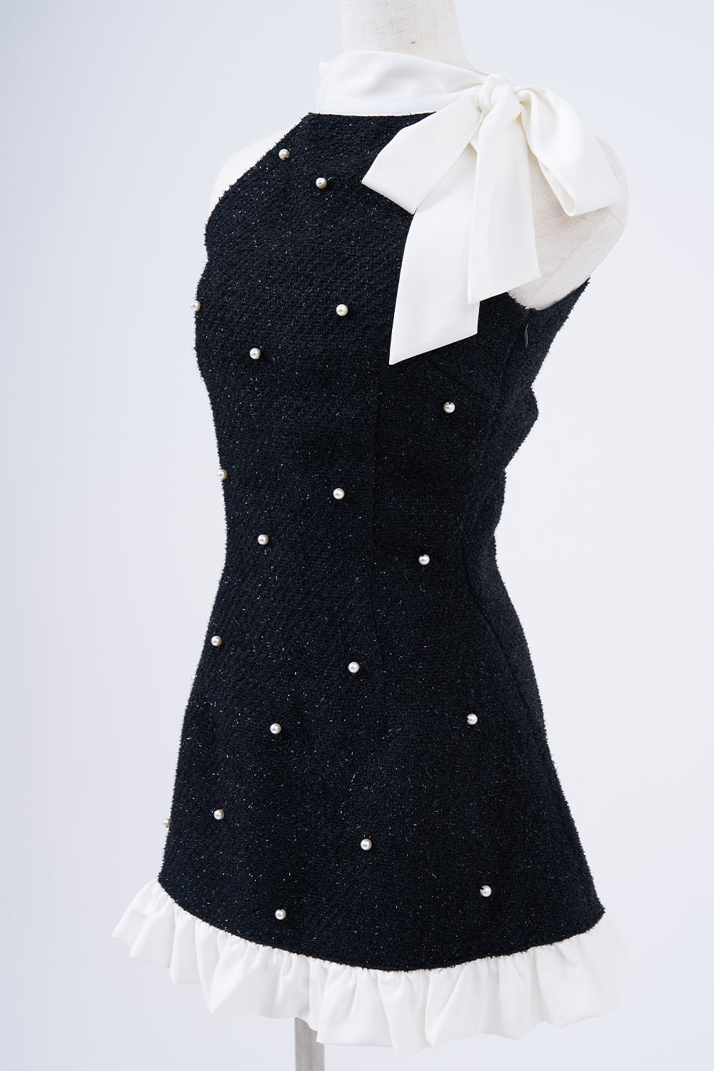 ツイードパールミニワンピース