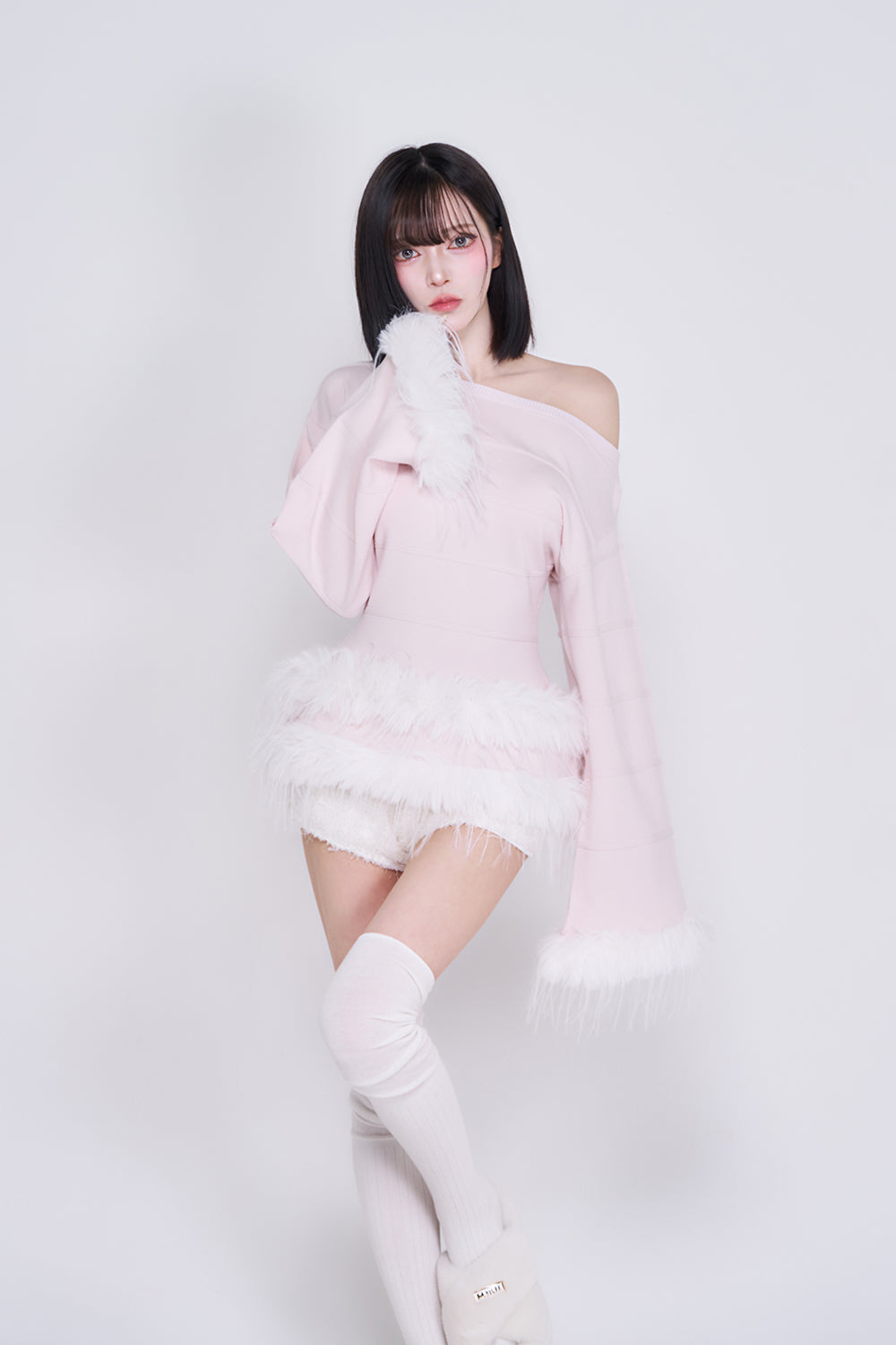 スプリングルーズニットトップス