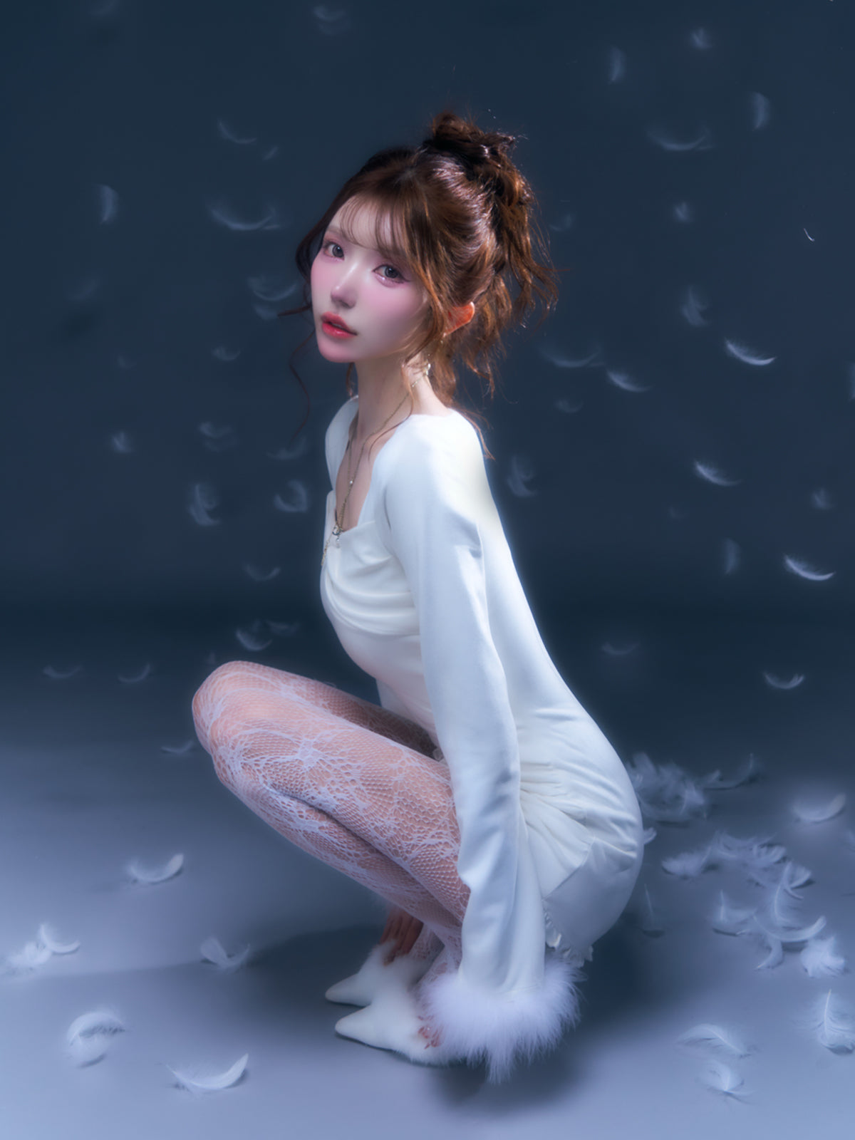 belearmimi ベリアミミ デザインパールベロアコンビネゾン デザインパールベロアコンビネゾン