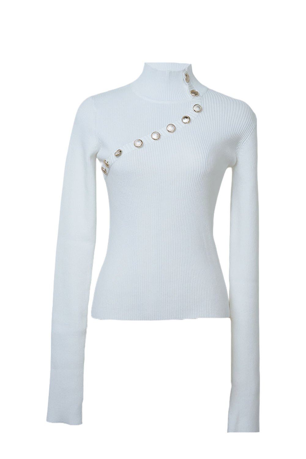 デザインタートルニットトップス