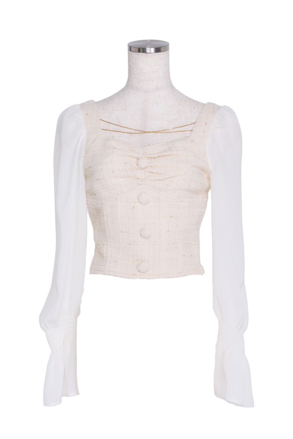 ツイードチェーントップス