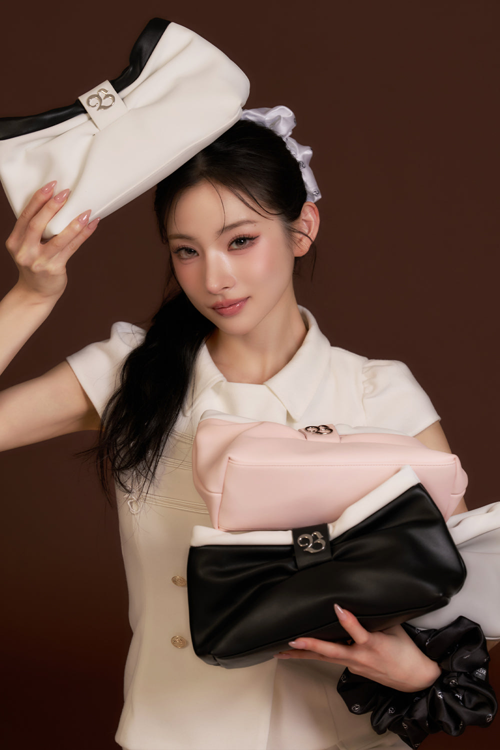 【Novelty】Kitty Ribbon Pouch