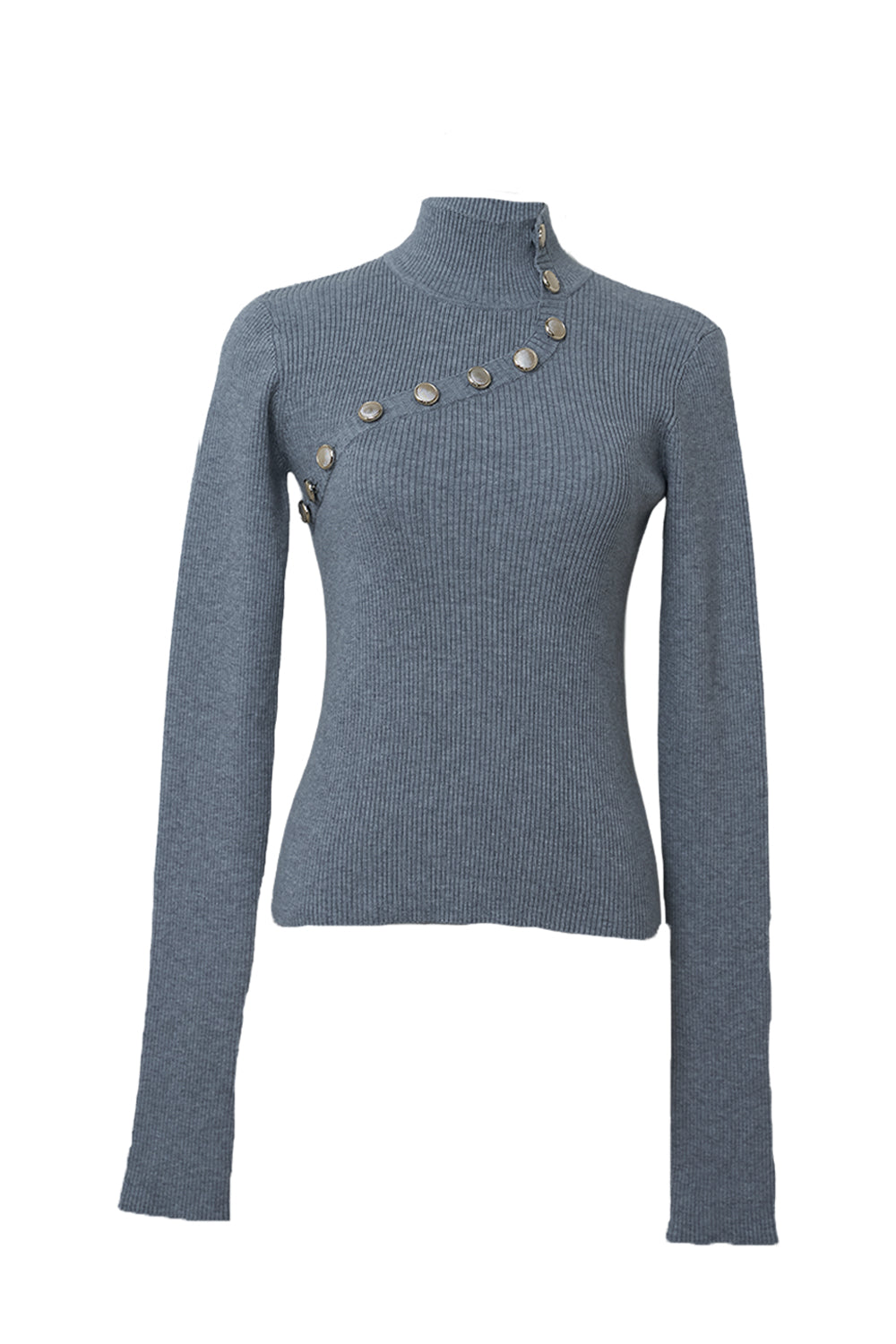 デザインタートルニットトップス