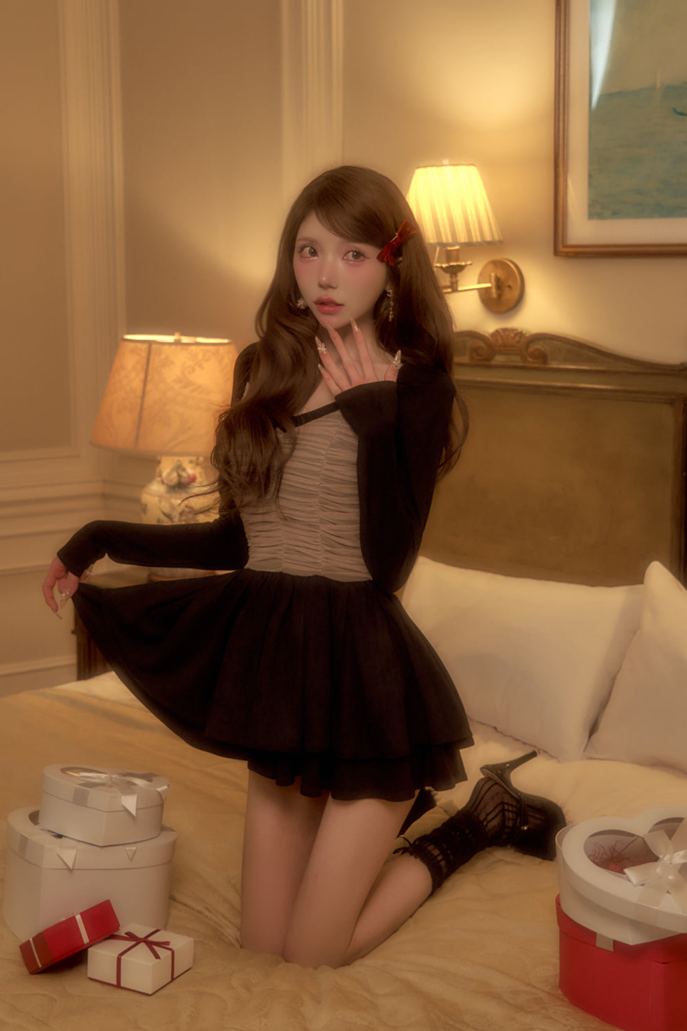 シアードッキングスウェードミニワンピース