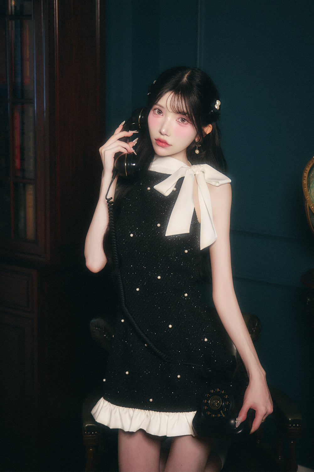 BELEAR MIMI(ベリアミミ)ツイードパールミニワンピース ツイードパールミニワンピース