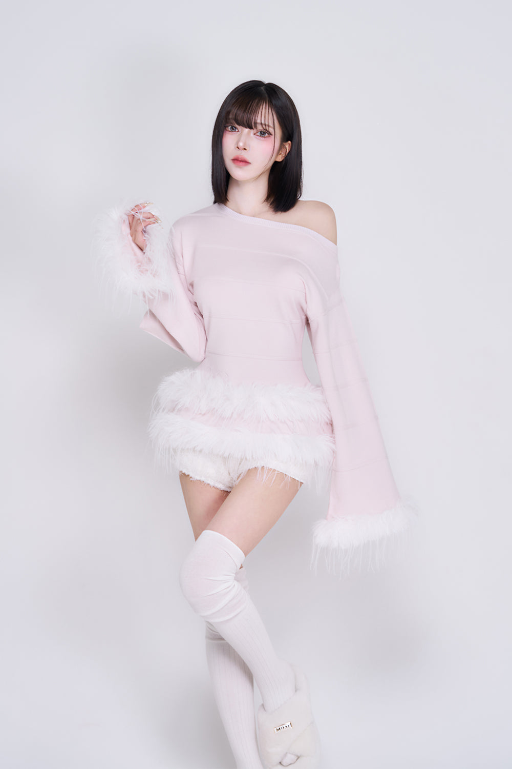 スプリングルーズニットトップス