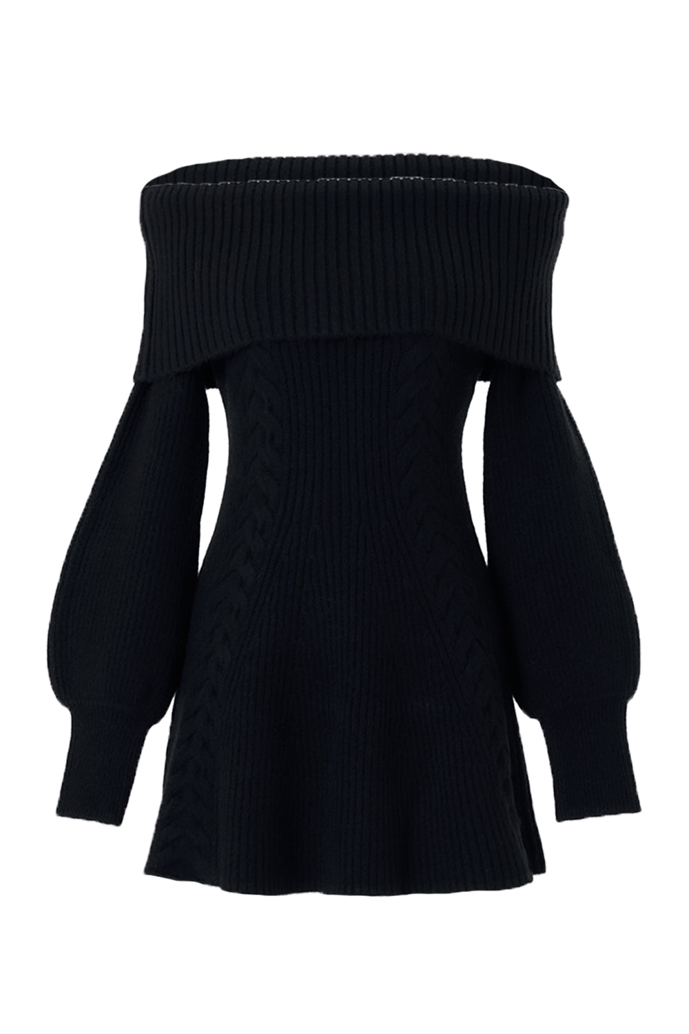 ケーブルニットミニワンピース