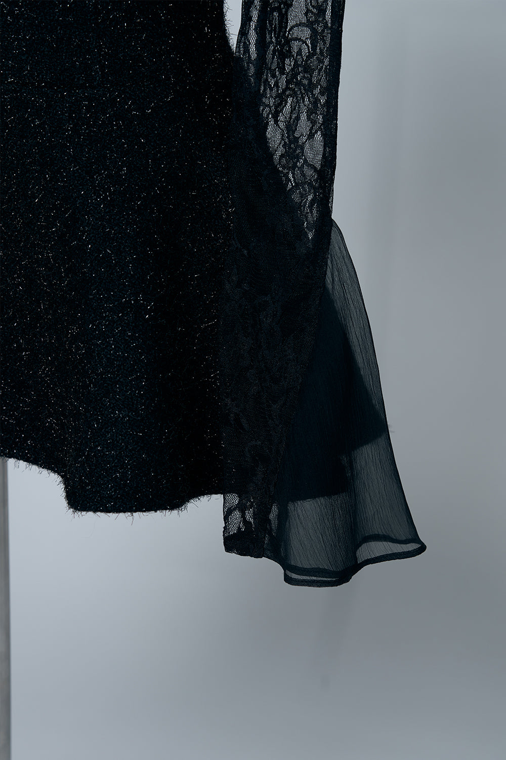 ツイードレースフレアミニワンピース