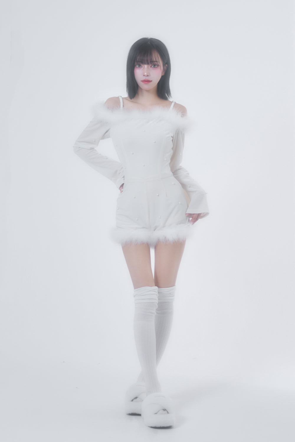 デザインパールベロアコンビネゾン