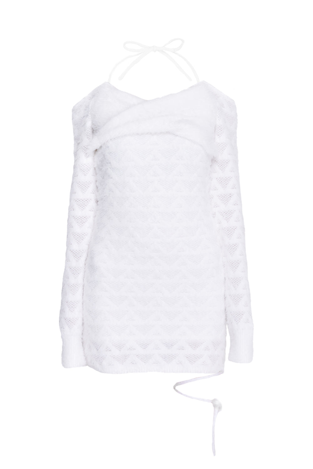 デザインオフショルニットワンピース