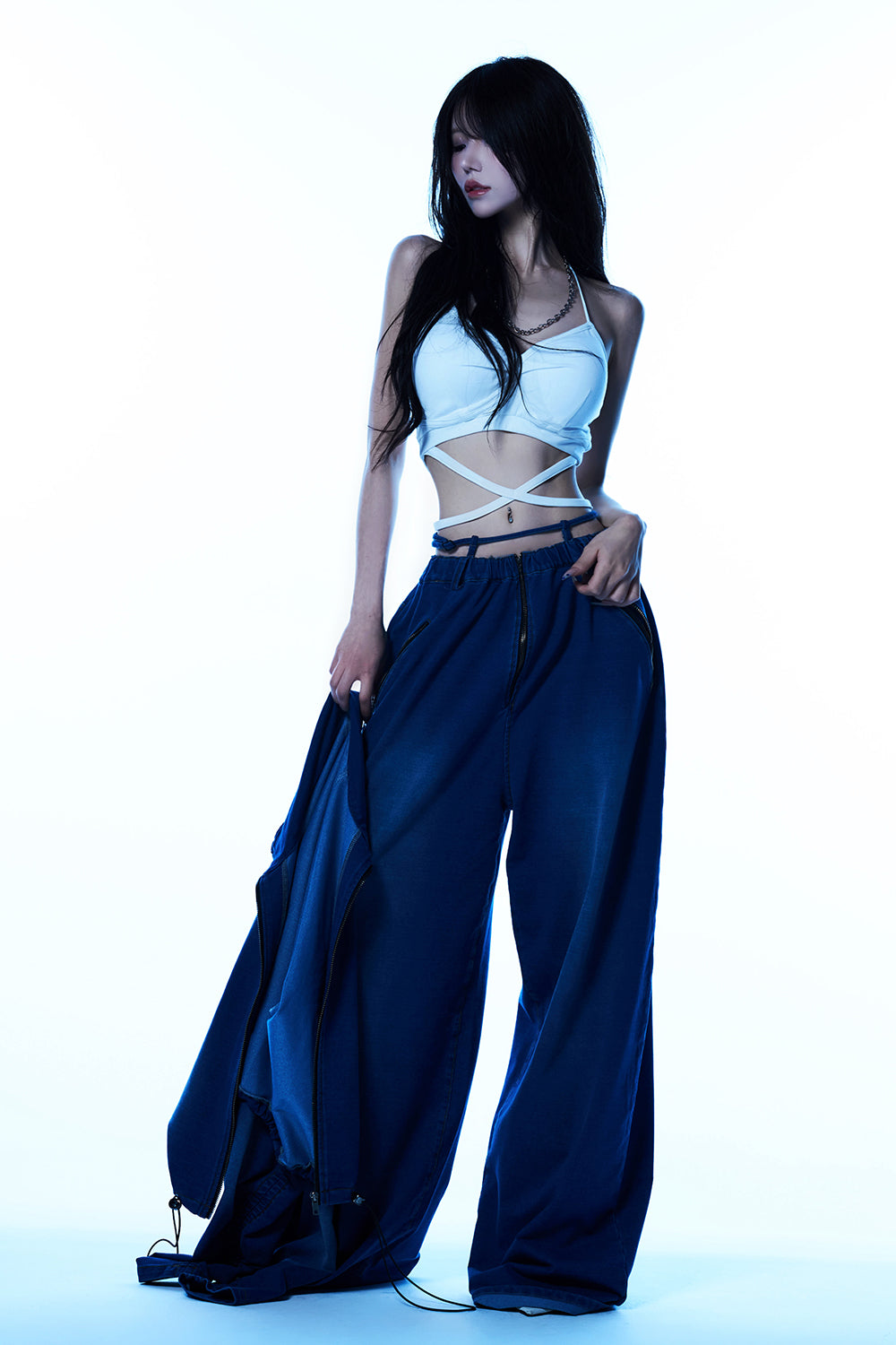 Utility Denim Cargo Pants