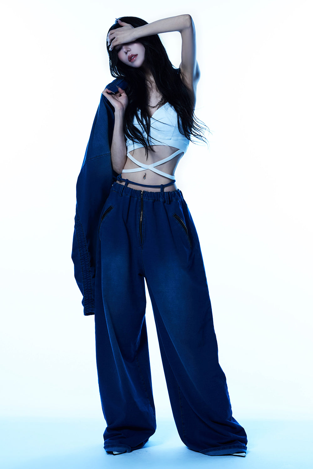 Utility Denim Cargo Pants