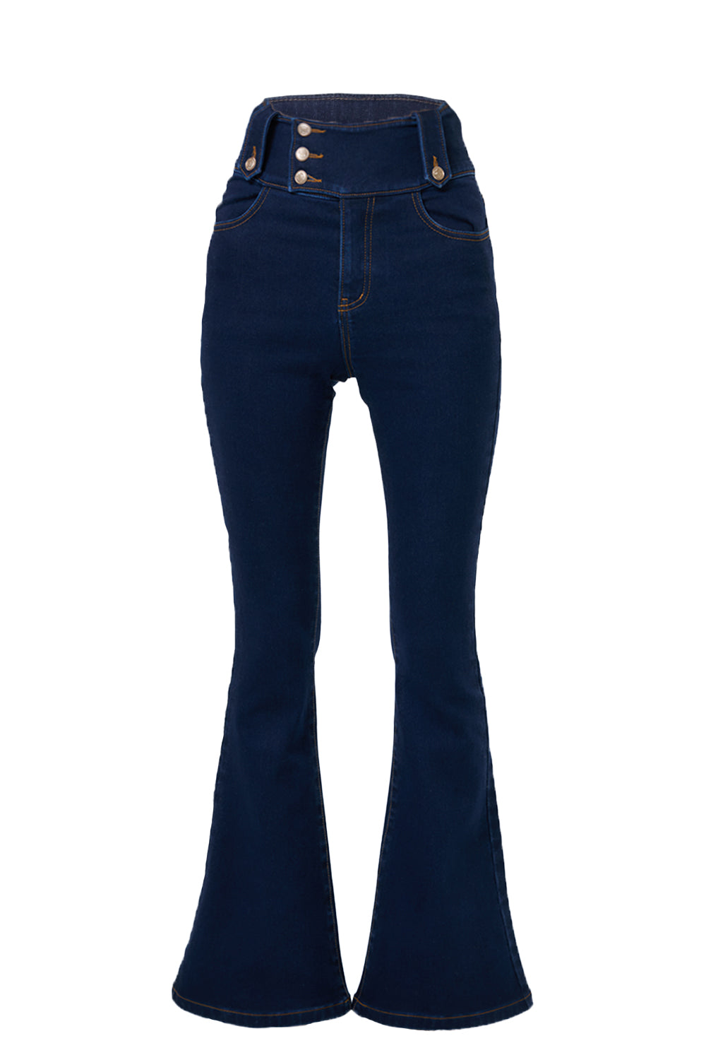 BELEAR MIMI カラーステッチフレアデニム　インディゴ　XSサイズ カラーステッチフレアデニム