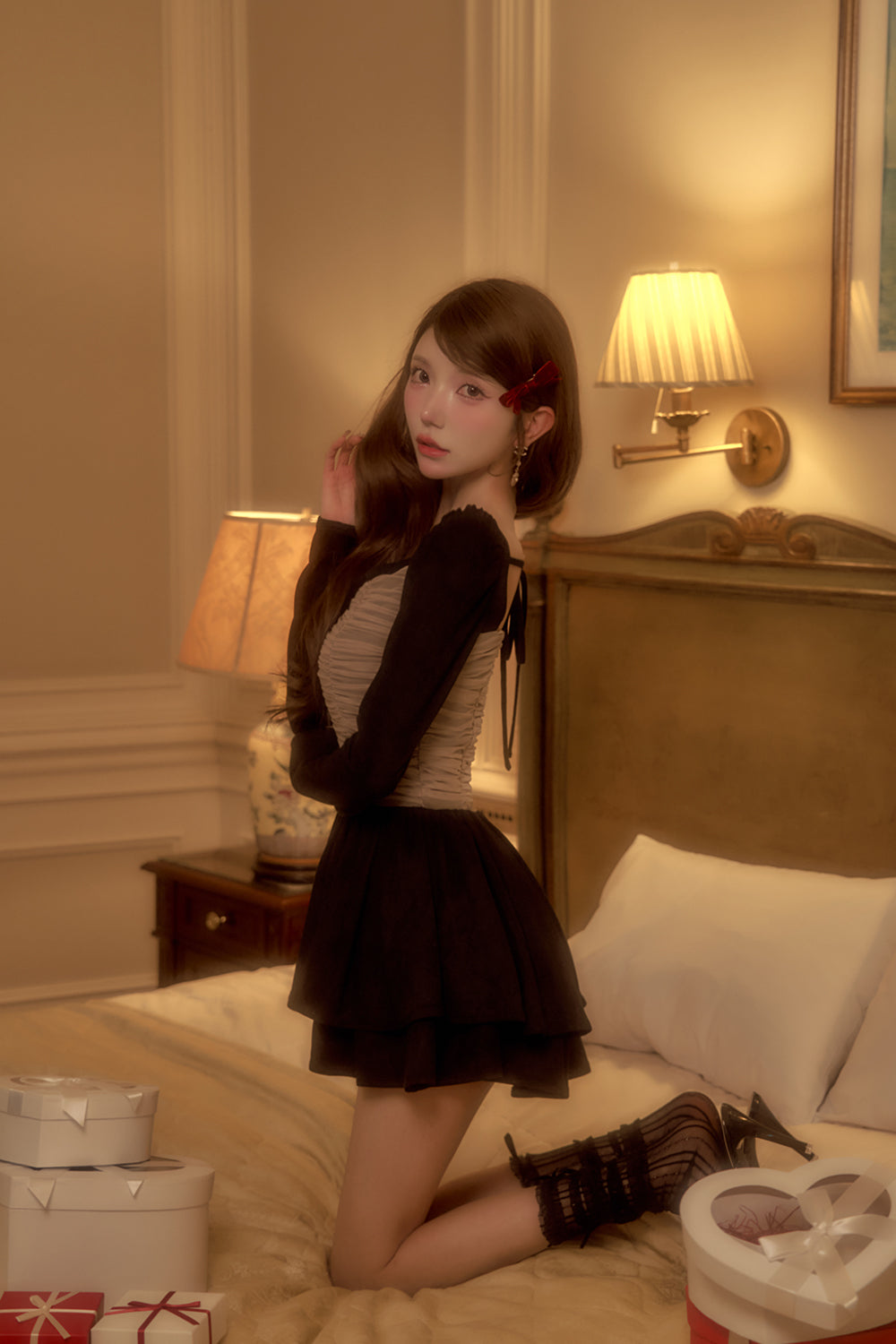 シアードッキングスウェードミニワンピース