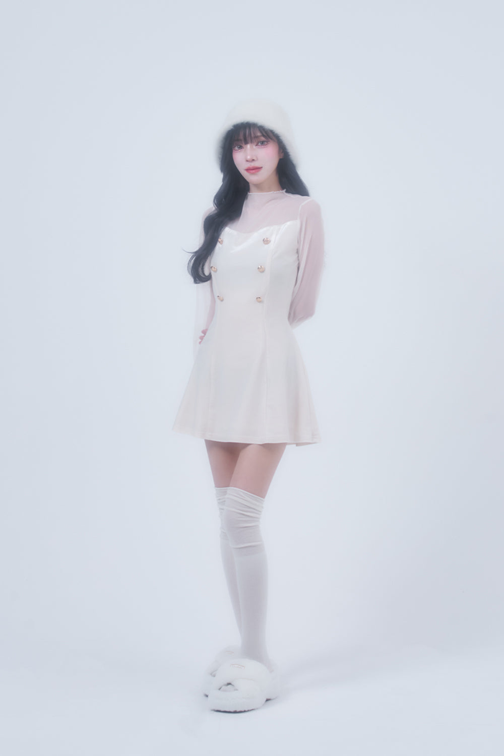 エレガントベロアミニワンピース