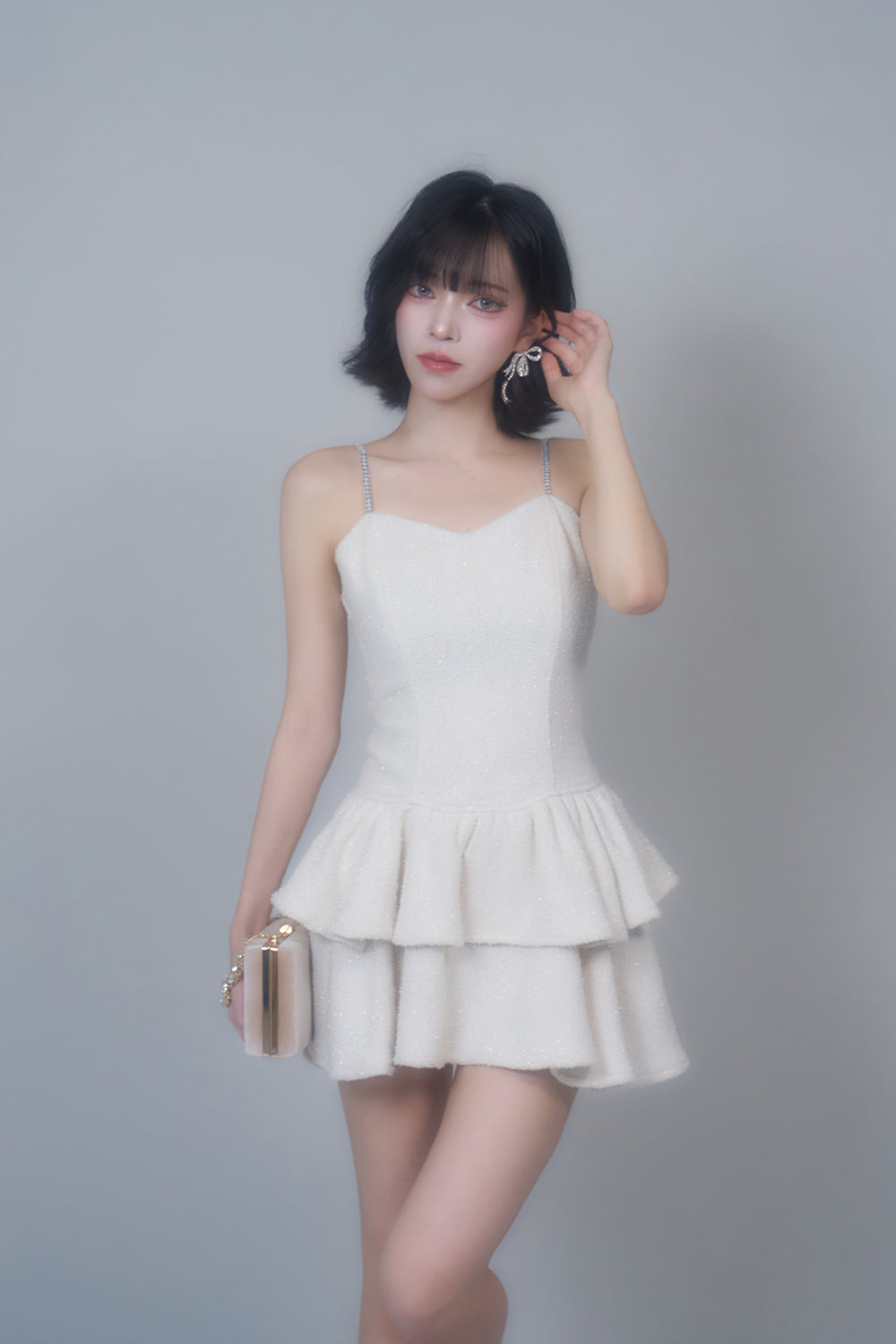 ラメツイードキャミワンピース