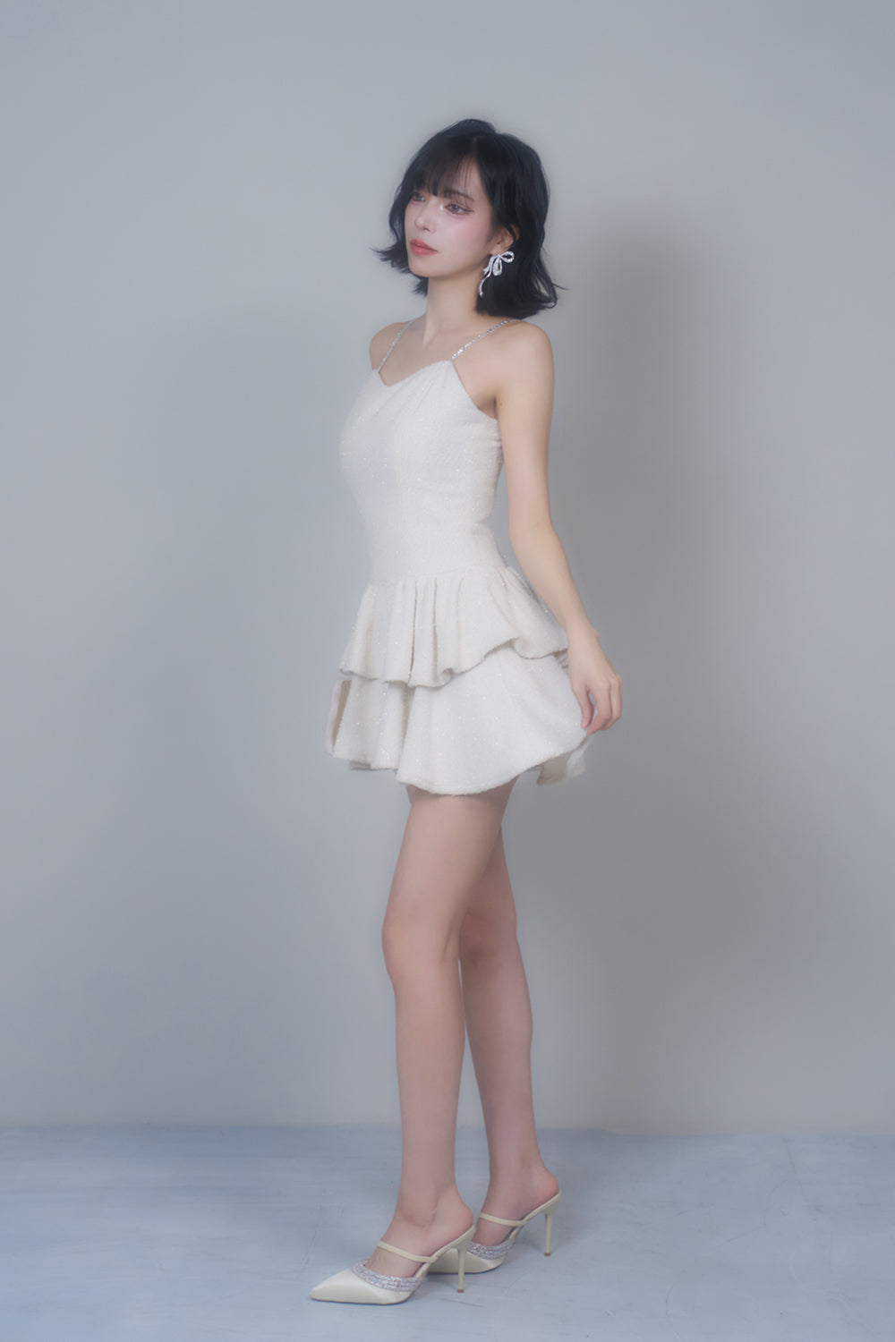 ラメツイードキャミワンピース