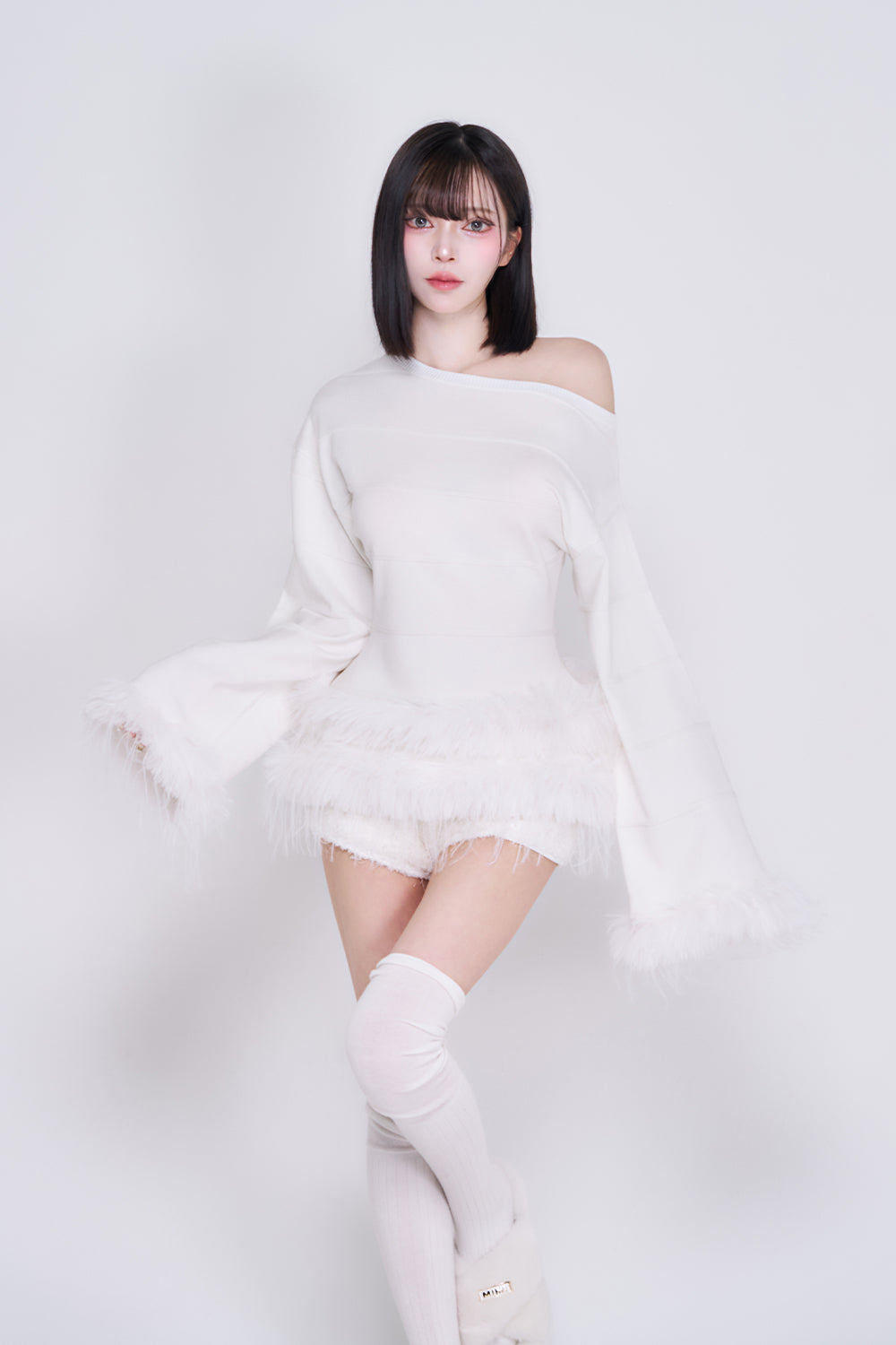 スプリングルーズニットトップス