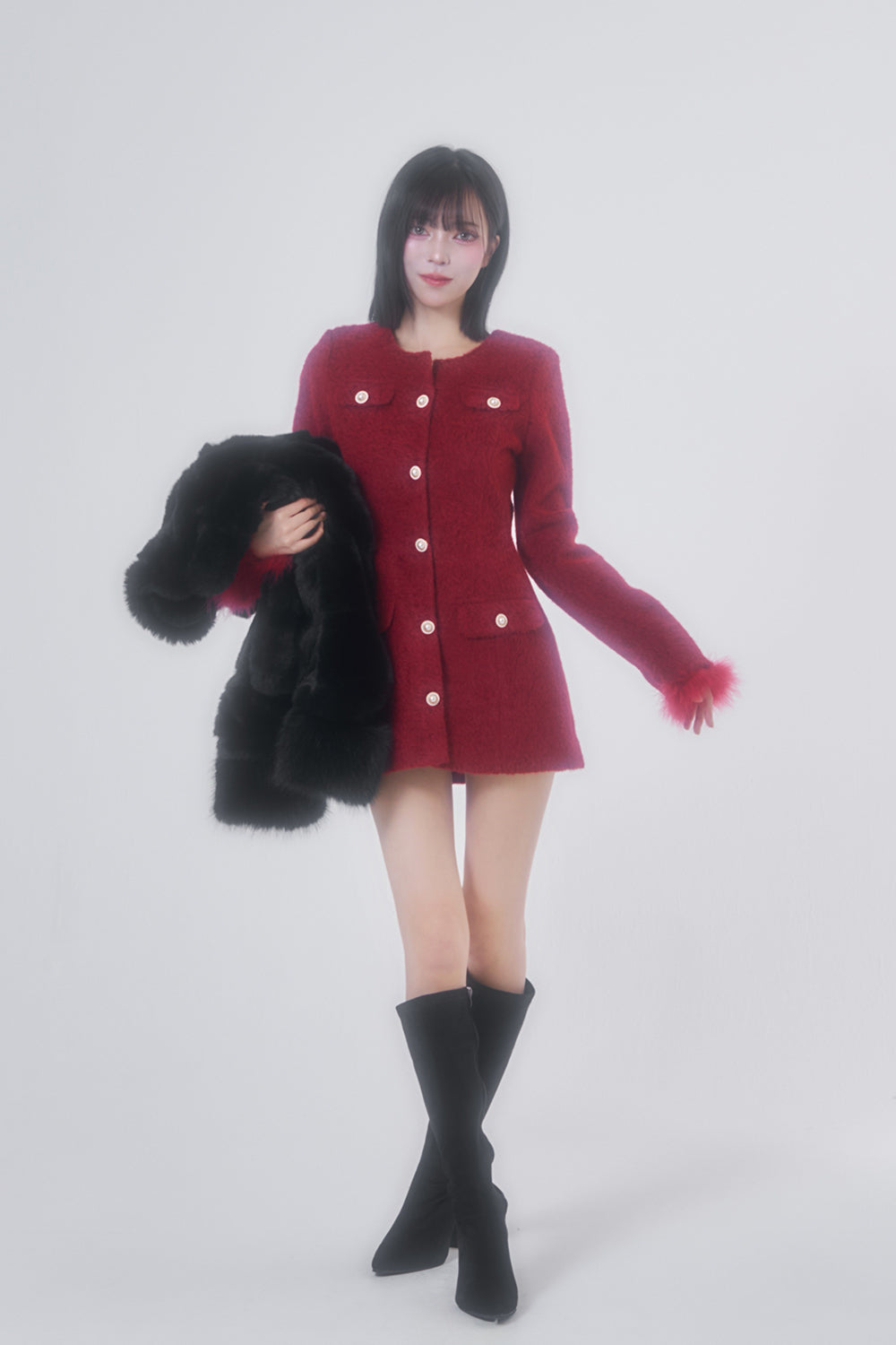 フェザージャケットワンピース