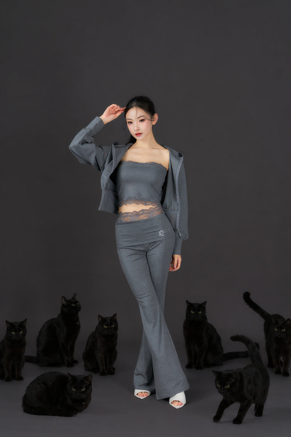 Lace Edge Flare Pants