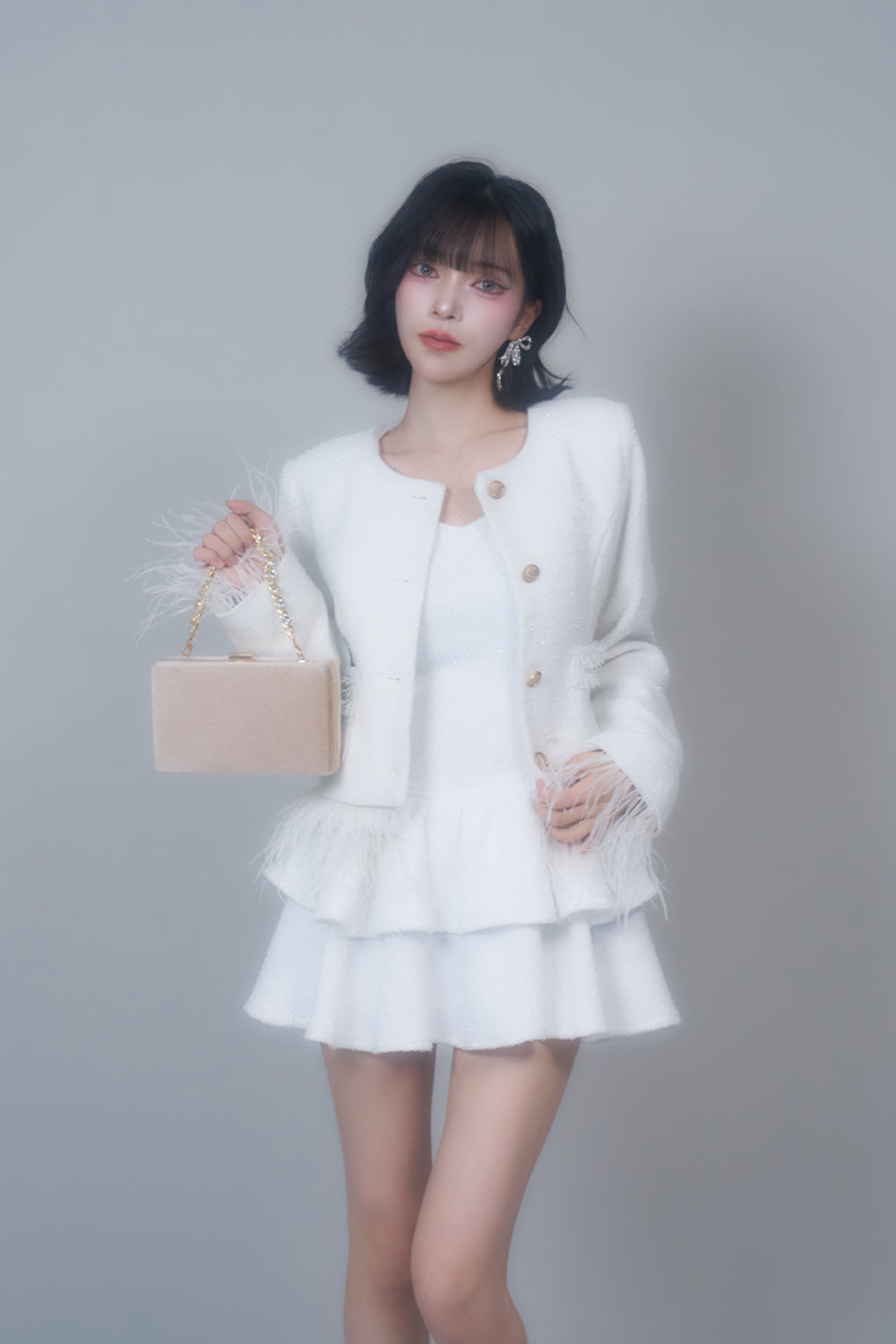 ラメツイードキャミワンピース