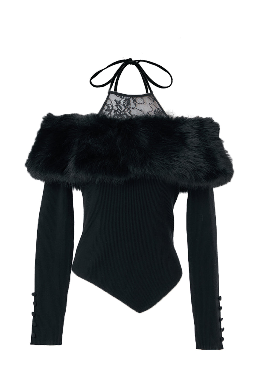 オフショルファーニットトップス