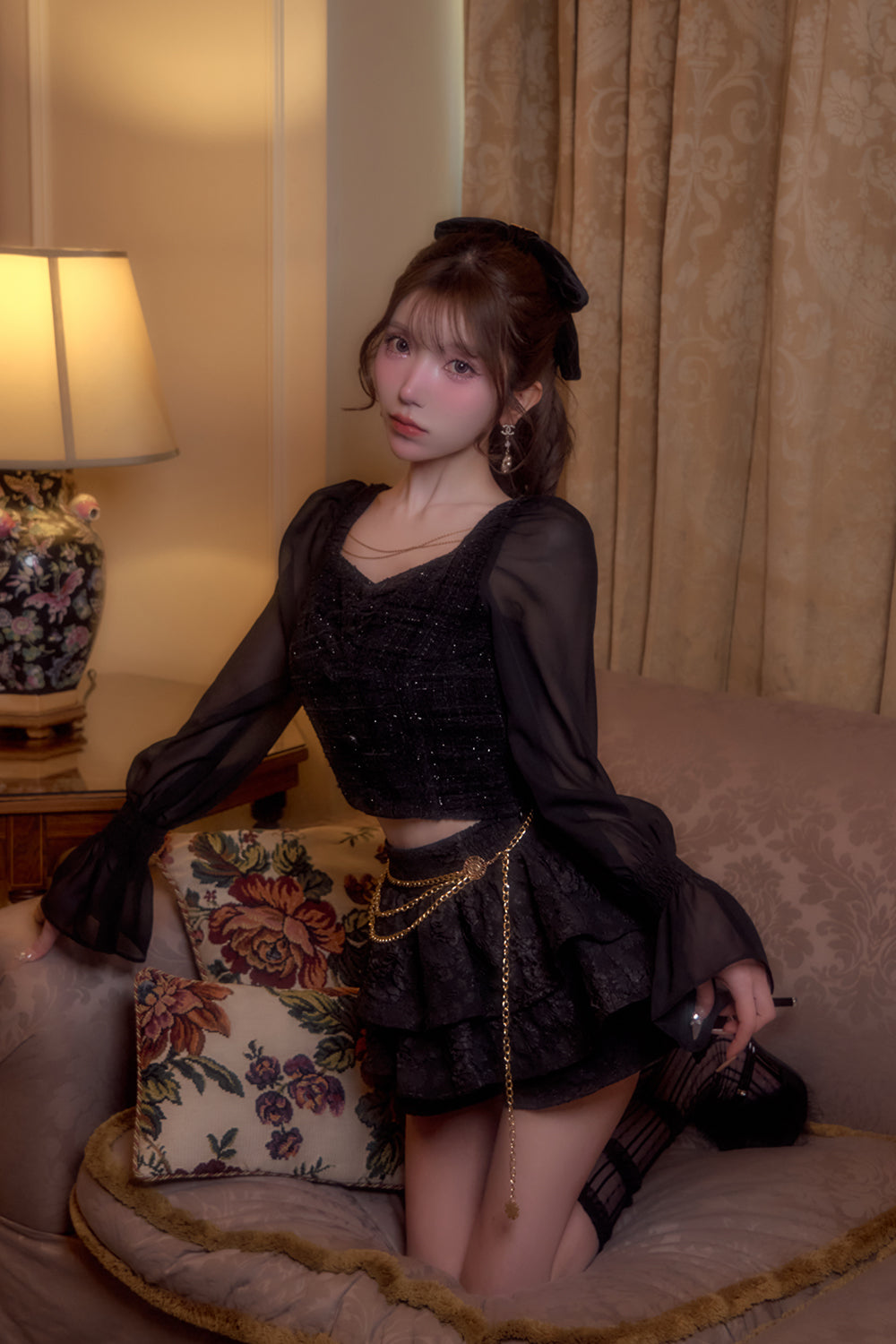 MIMIジャガードフリルスカート