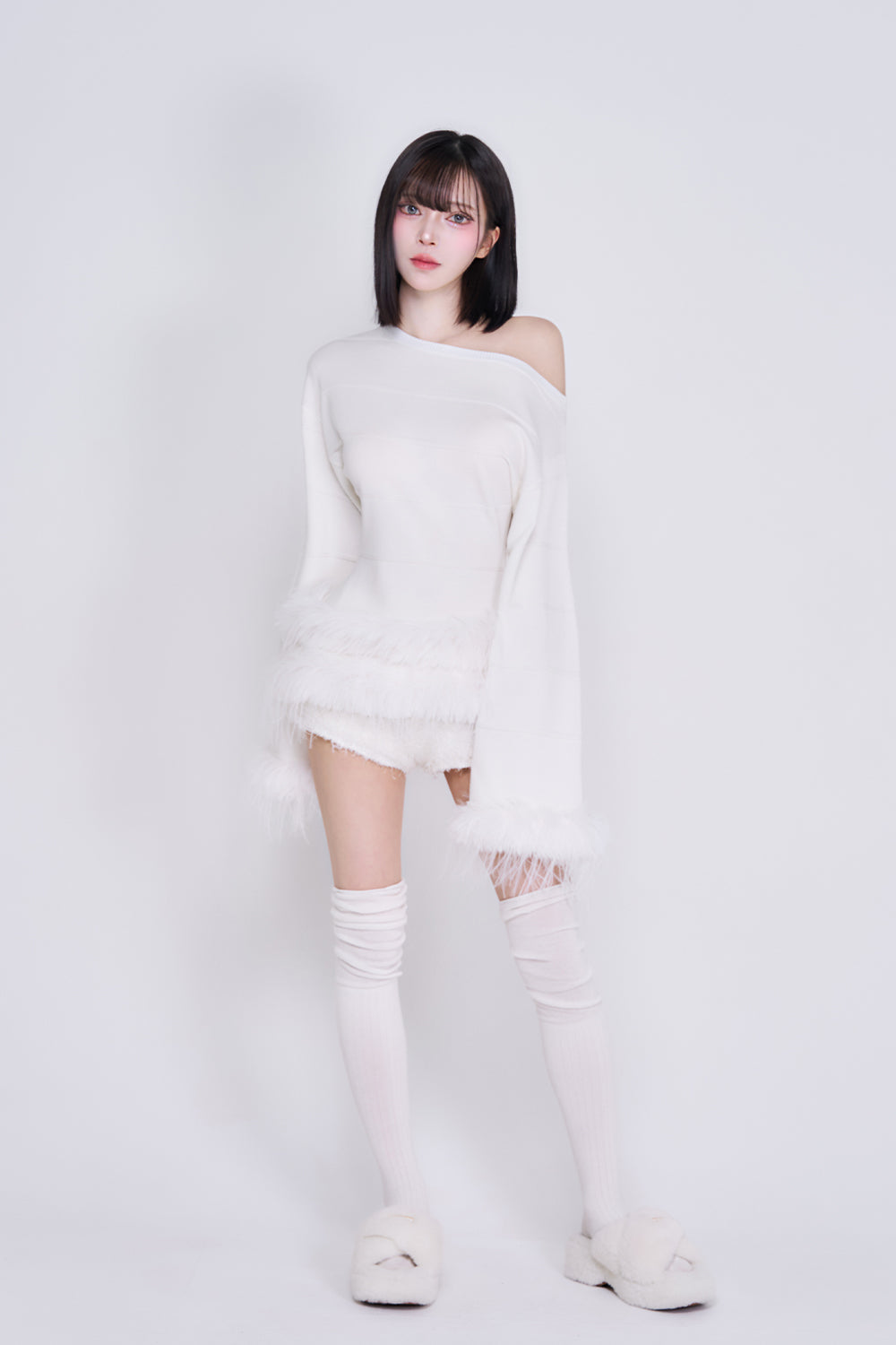 スプリングルーズニットトップス