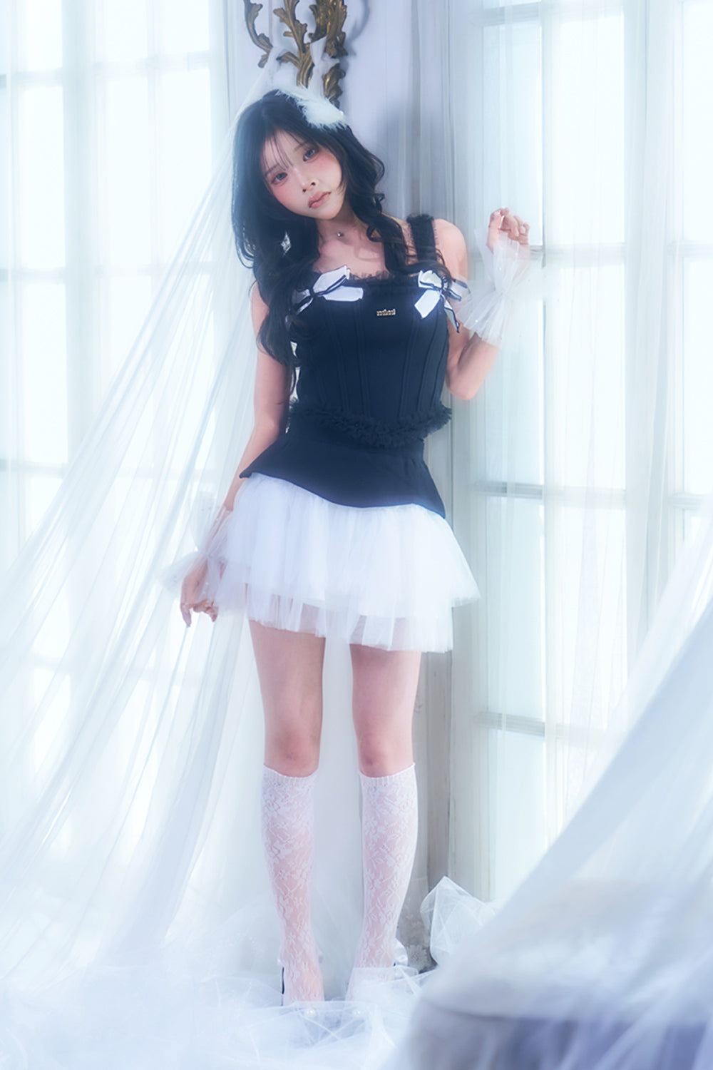 ニットドッキングチュールスカート