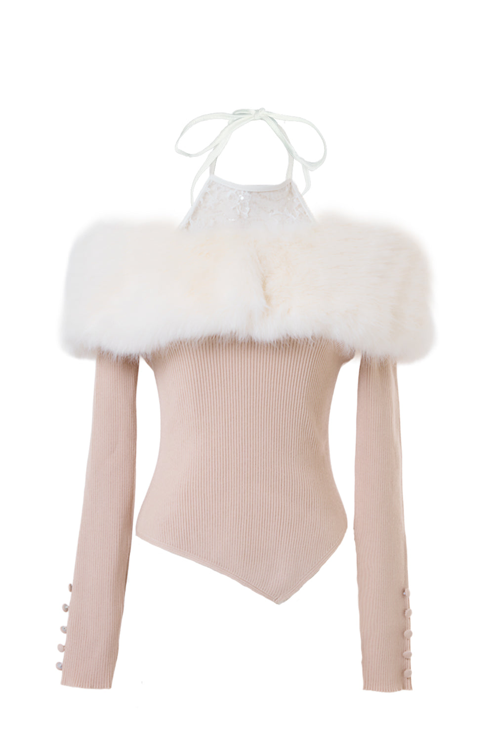 オフショルファーニットトップス