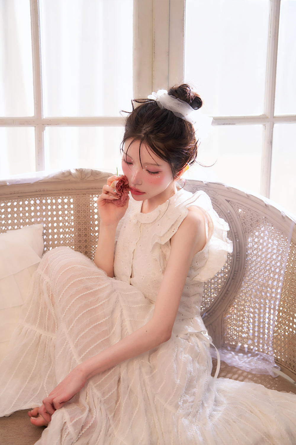 コットンレースコンパクトトップス