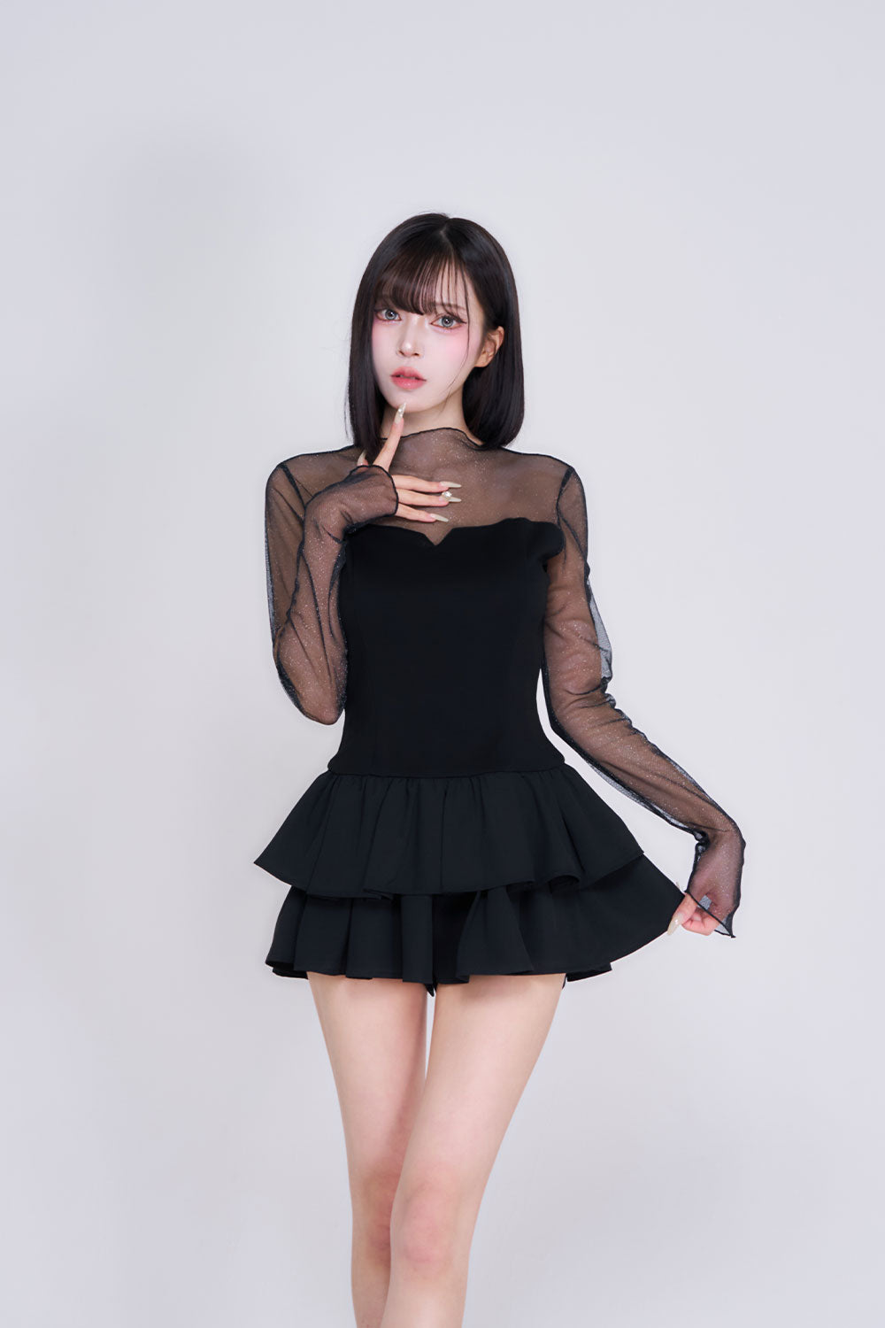 ラメシアーフリルワンピース