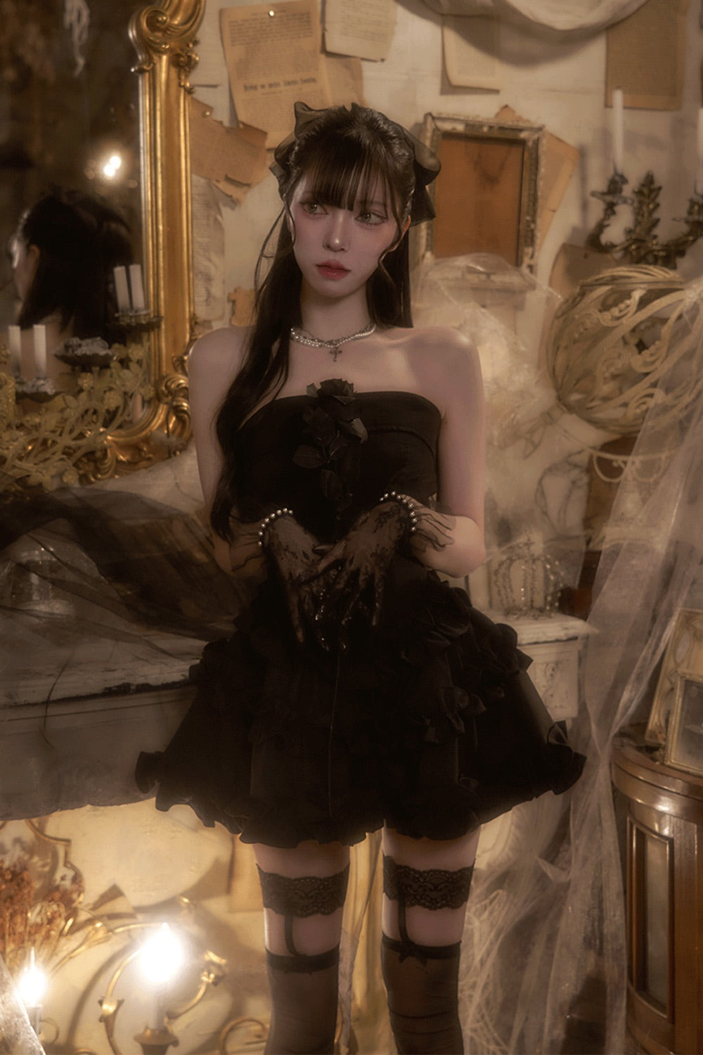 ボリュームフリルベアワンピース