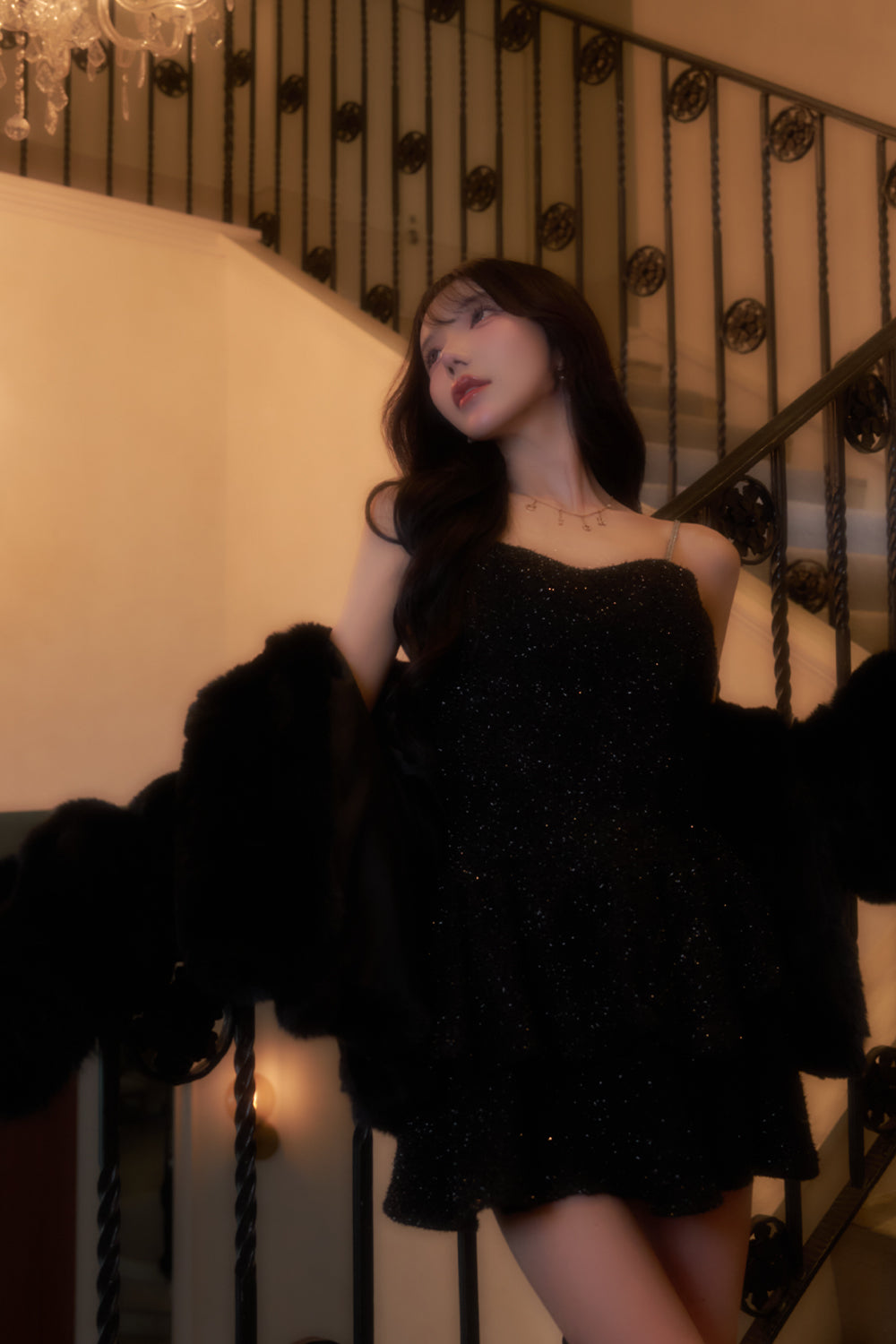 BELEAR MIMI ベリアミミ フラワーニュアンスミニワンピース BELEAR MIMI《ベリアミミ》フラワーニュアンスミニワンピース BLK