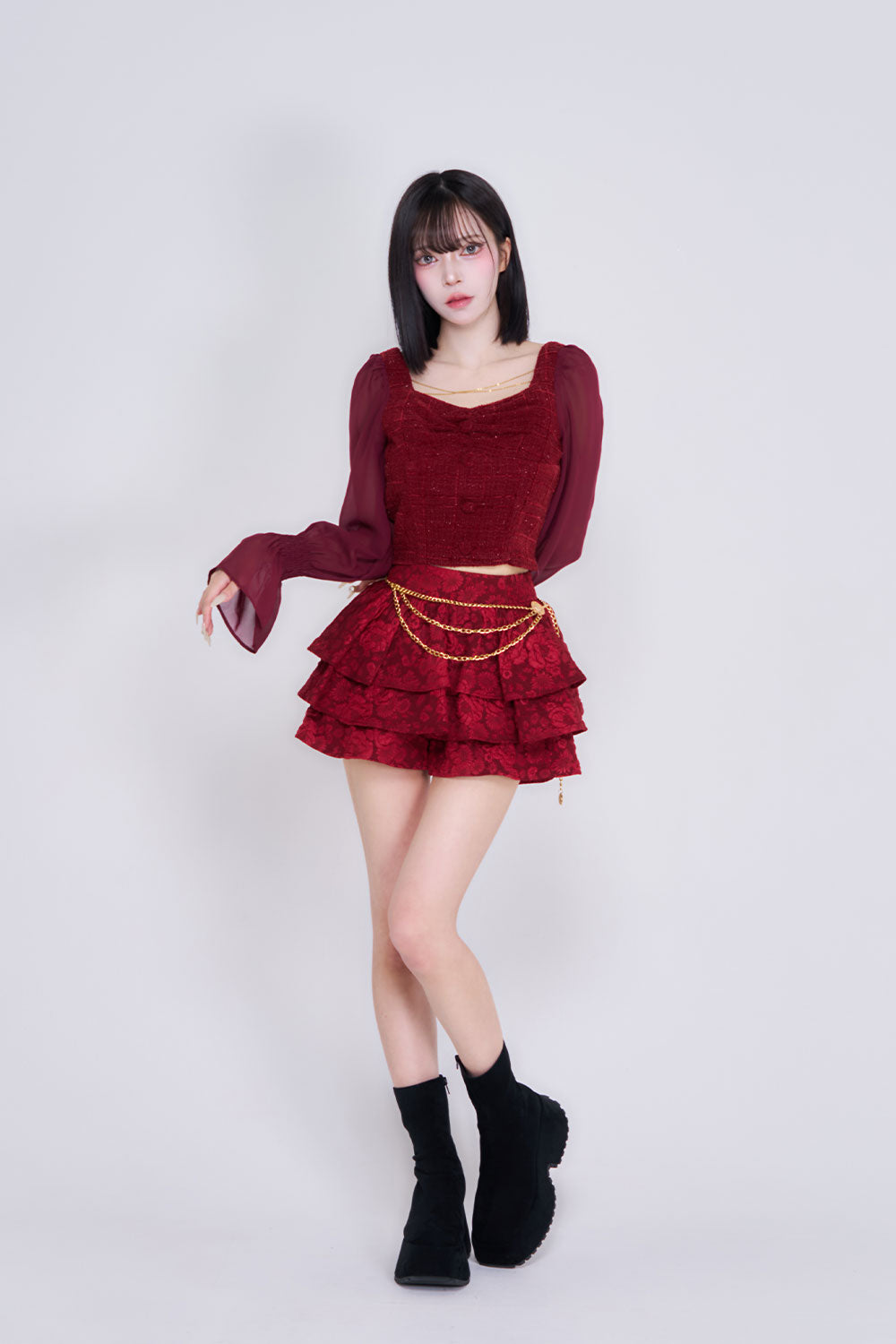 MIMIジャガードフリルスカート