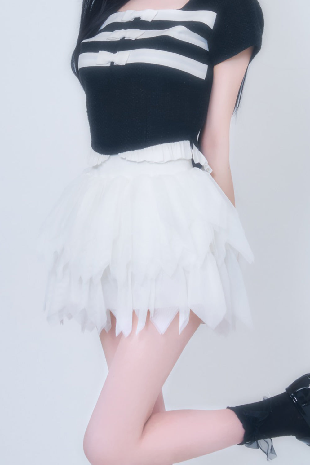 チュールフレアミニスカート
