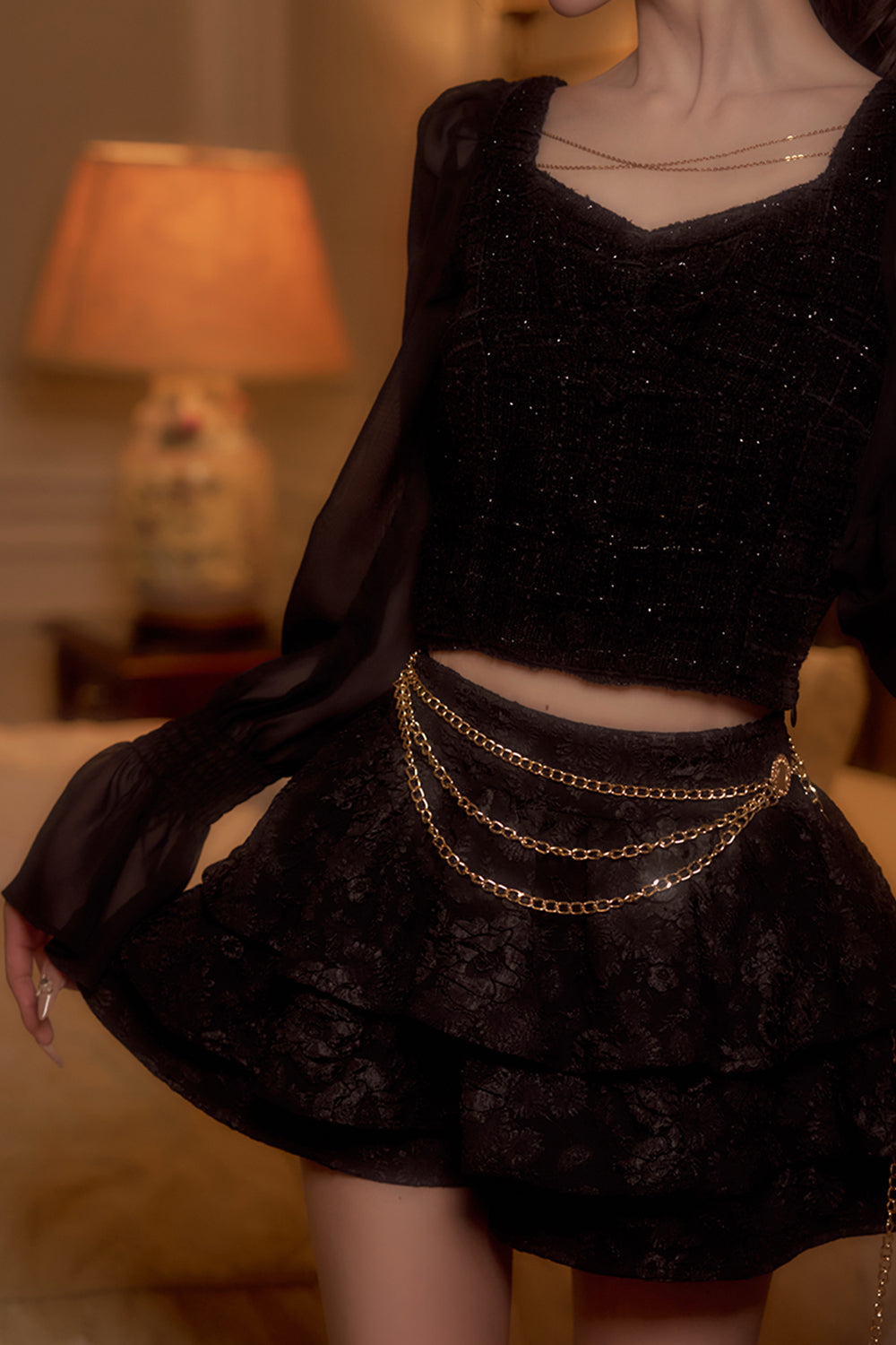 MIMIジャガードフリルスカート