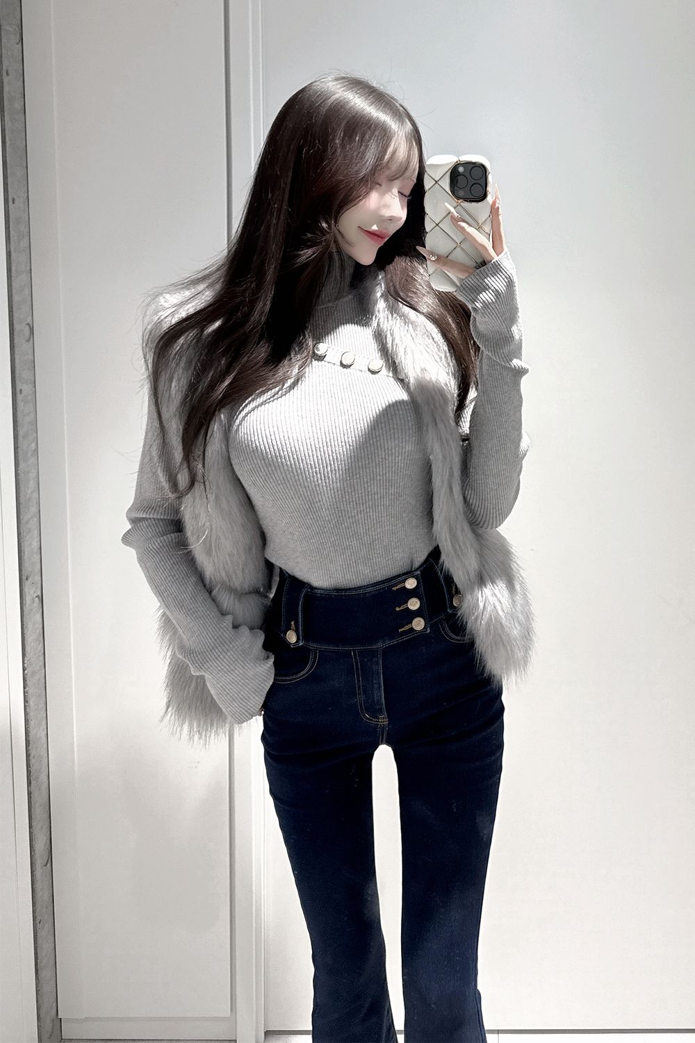 BELEAR MIMI カラーステッチフレアデニム XS カラーステッチフレアデニム